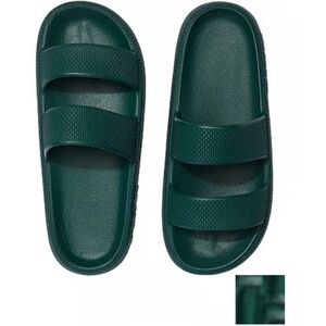 PINK Victoria's Secret Forest Green Slide Sandals